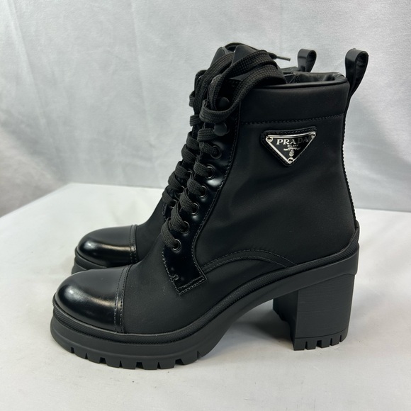 Prada
Brushed Leather and Re-Nylon Laced Booties - Picture 7 of 14